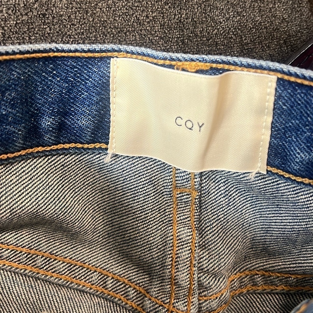 CQY Medium Wash High Rise Raw Hem Skinny Jeans Size 25 - Picture 7 of 9